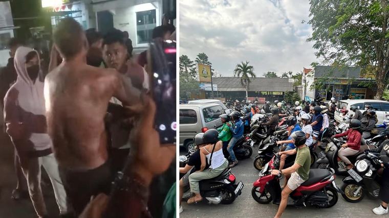 Bali: Australian man detained overnight after drunkenly obstructing traffic on busy Seminyak road