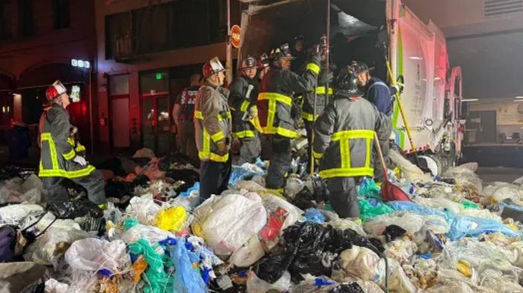 San Francisco: Two-hour long race to save man trapped under pile of garbage inside rubbish truck