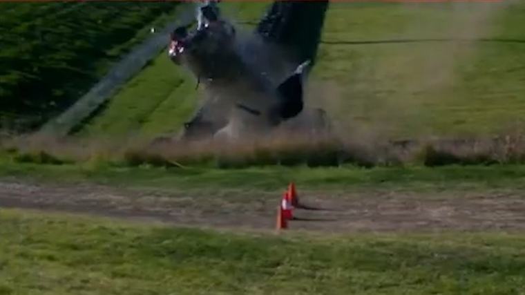 Driver walks away from monster crash