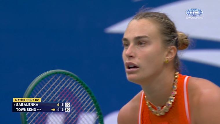 Sabalenka blitzes Townsend in straight sets