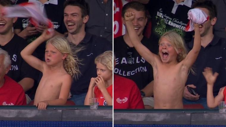 Sydney premiership captain Barry Hall’s kids steal the show with viral celebration