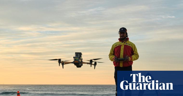 Taha flies a shark drone above Coogee. Mostly he spots seaweed or turtles – occasionally his adrenaline spikes